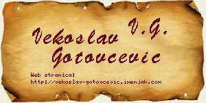 Vekoslav Gotovčević vizit kartica
